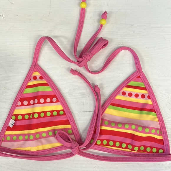 NWT Hibiscus/Dot Triangle Bikini Kids - Picture 5 of 6